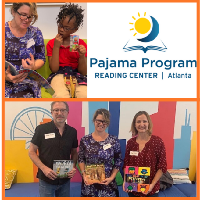 Brownieland Pictures Volunteers with Pajama Program Reading Center Atlanta